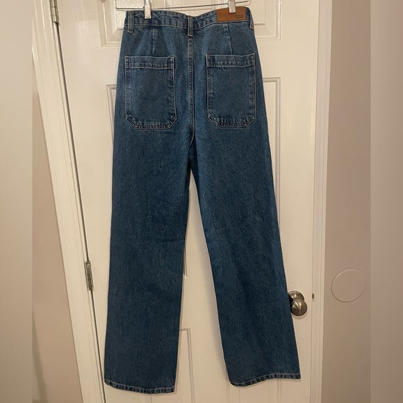 Nasty Gal Organic Pleated Wide Leg Jeans 0175 - Picture 6 of 8